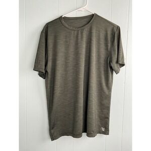 Vuori Mens Performance Tee Shirt Olive Green Heather Short Sleeve Size M